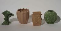 A Group of Four Haeger Pottery Vases Height of tallest 6 3/4 inches.