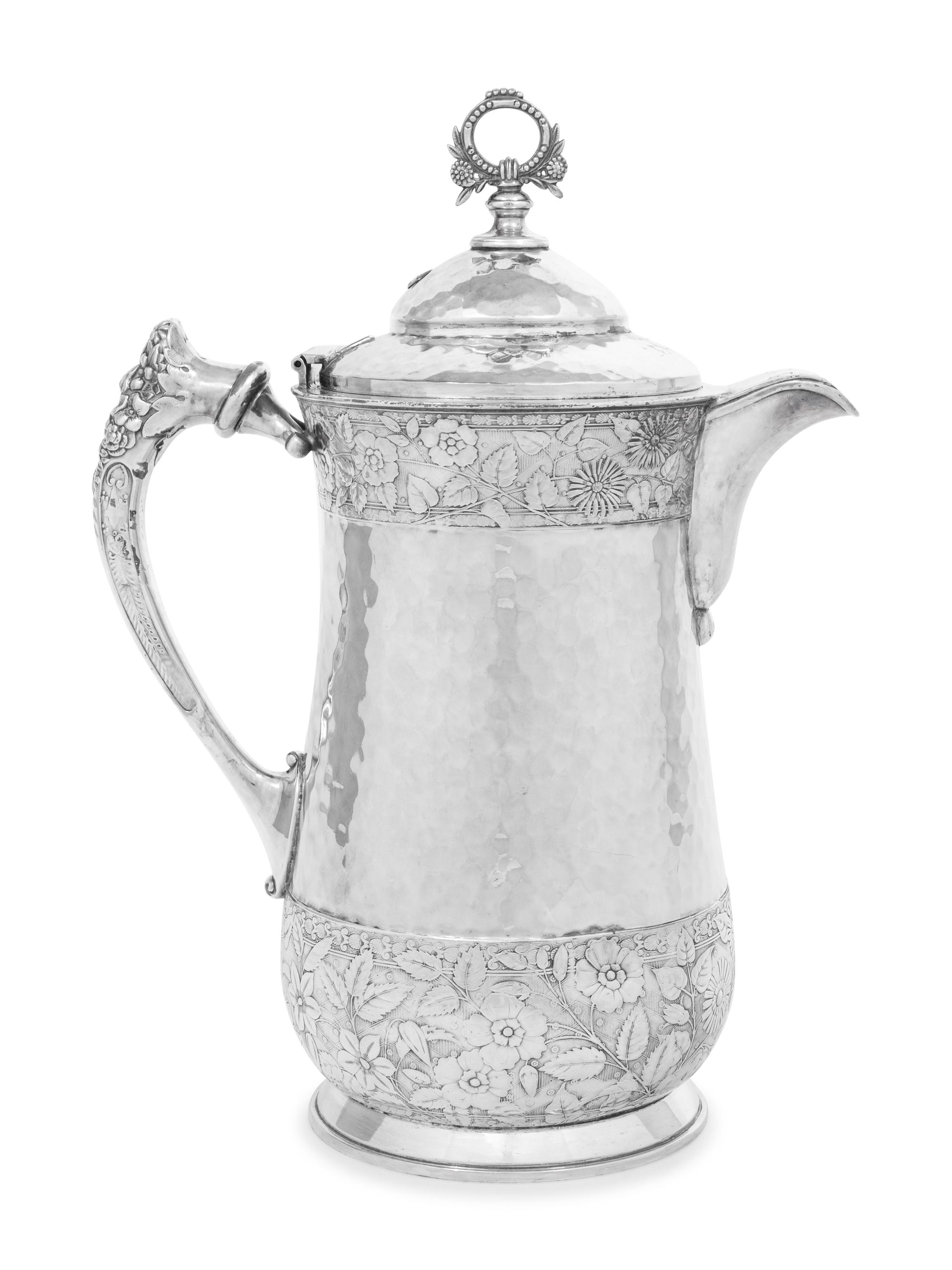 A Hammered Silver-Plate Pitcher