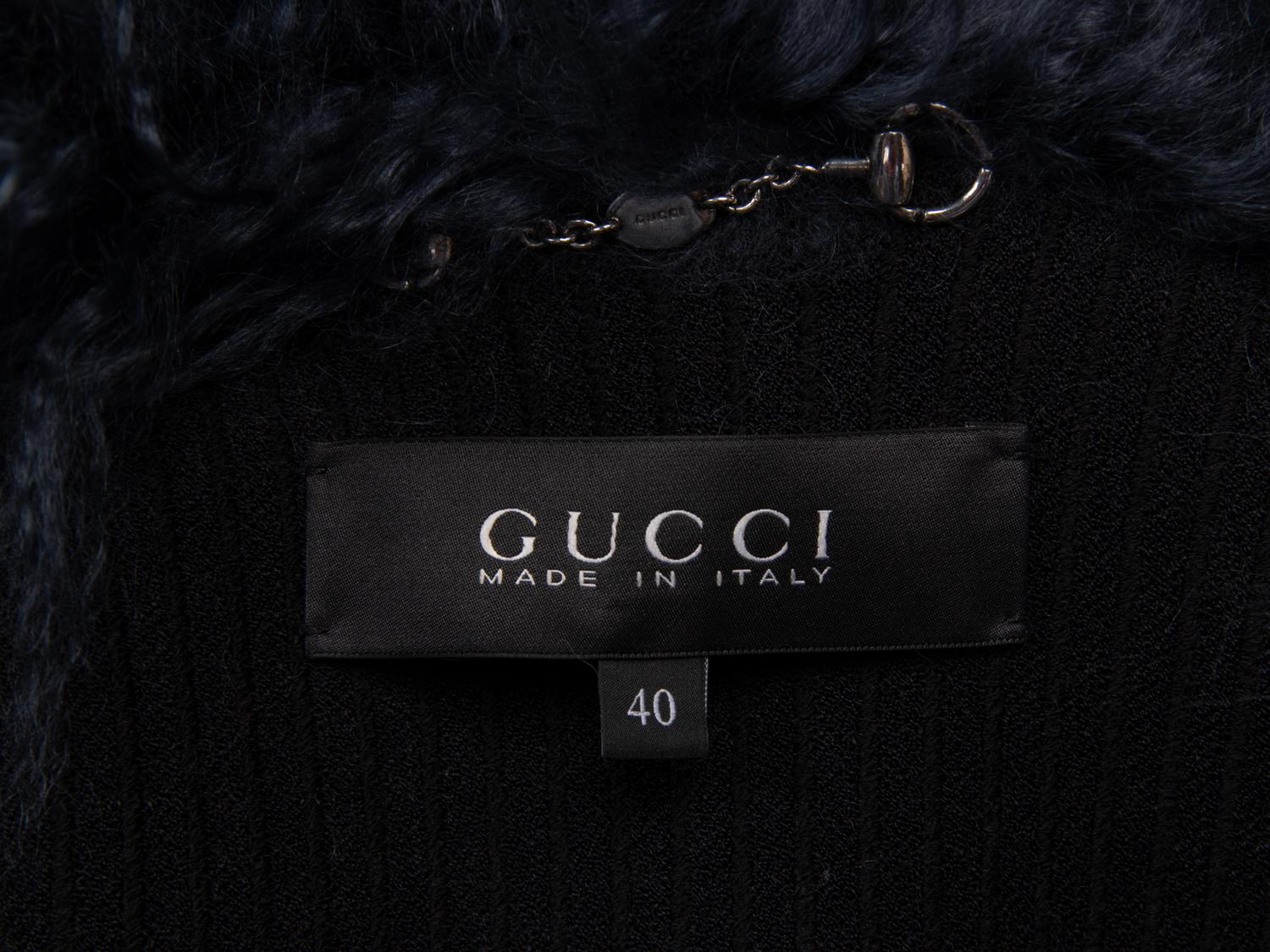 GUCCI, BLUE MONGOLIAN LAMB VEST