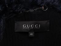 GUCCI, BLUE MONGOLIAN LAMB VEST