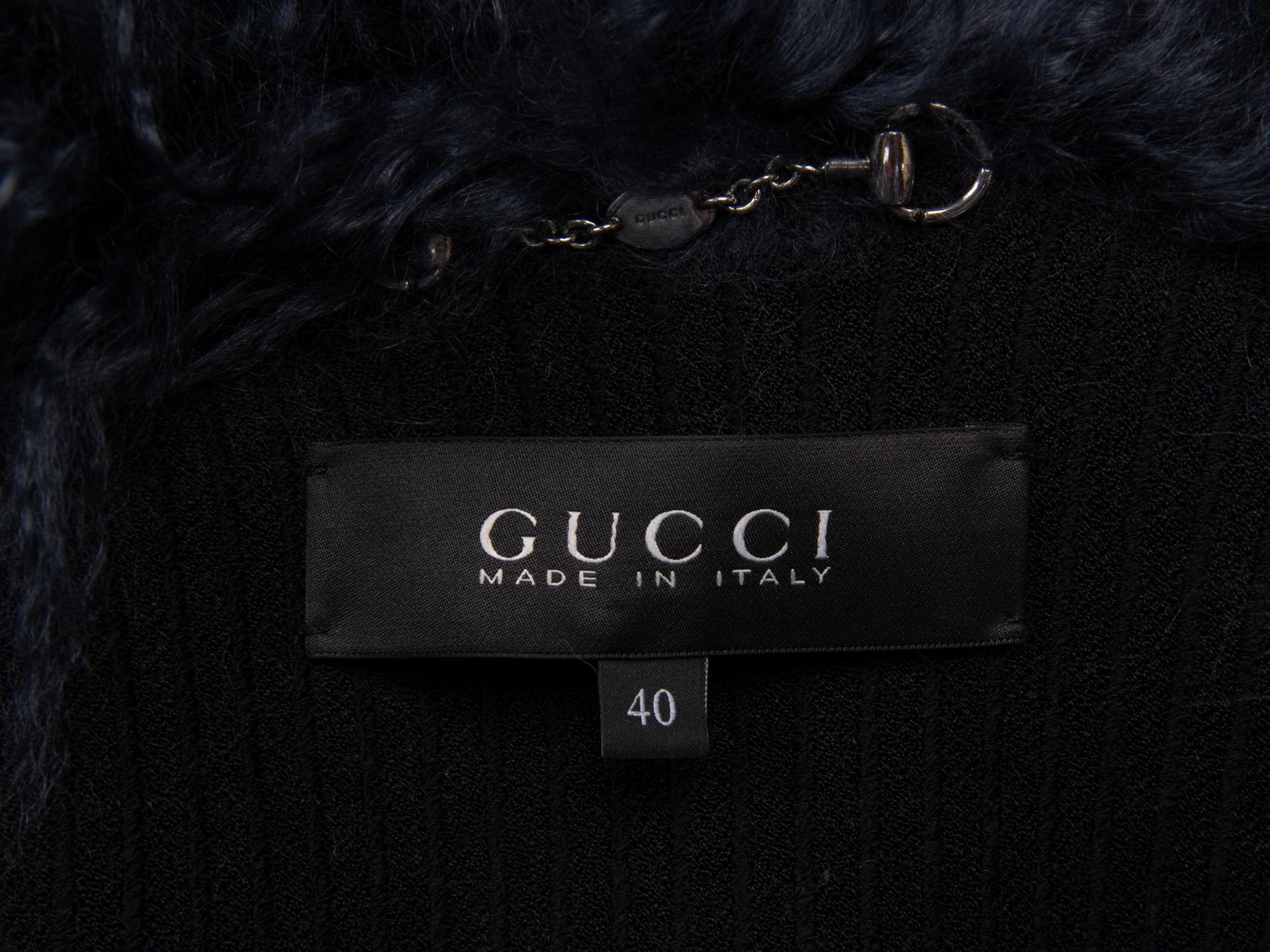 GUCCI, BLUE MONGOLIAN LAMB VEST