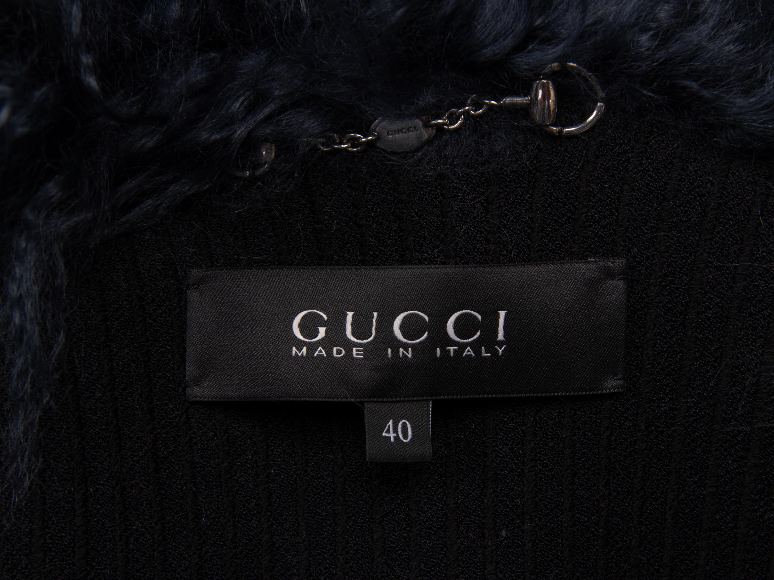 GUCCI, BLUE MONGOLIAN LAMB VEST