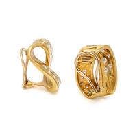 MARLENE STOWE, YELLOW GOLD AND DIAMOND EARRINGS