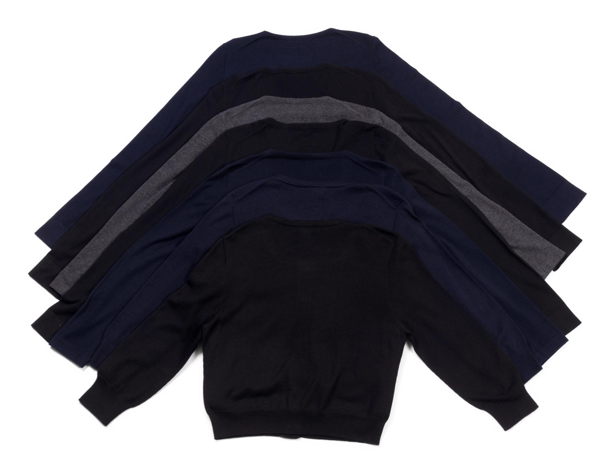 Eight Designer Tops: Five Loro Piana, Two Oscar de la Renta, and One Caroline Herrera