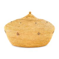 Yup'ik Basket, with Beaded Detailing