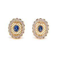 SAPPHIRE, DIAMOND, AND GOLD EARRINGS