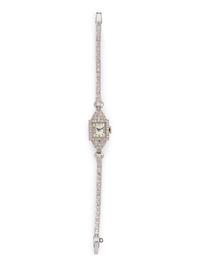 HAMILTON, PLATINUM AND DIAMOND WRISTWATCH