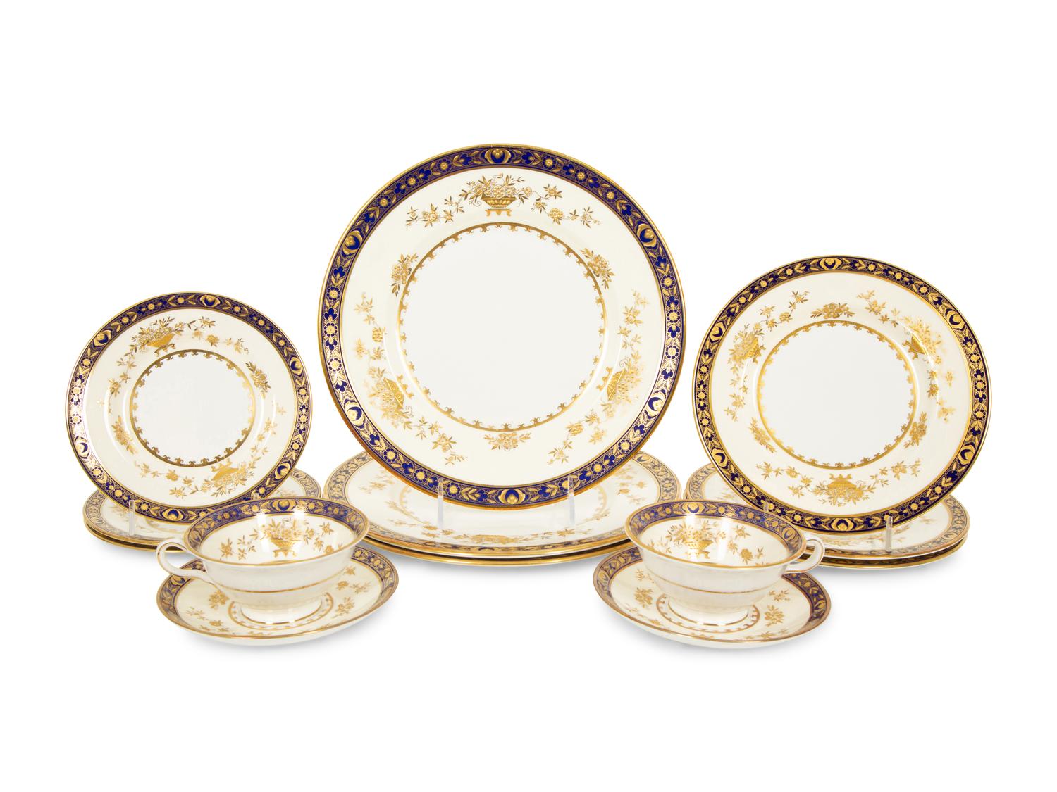 A Minton Dynasty Pattern Porcelain Partial Dinner Service