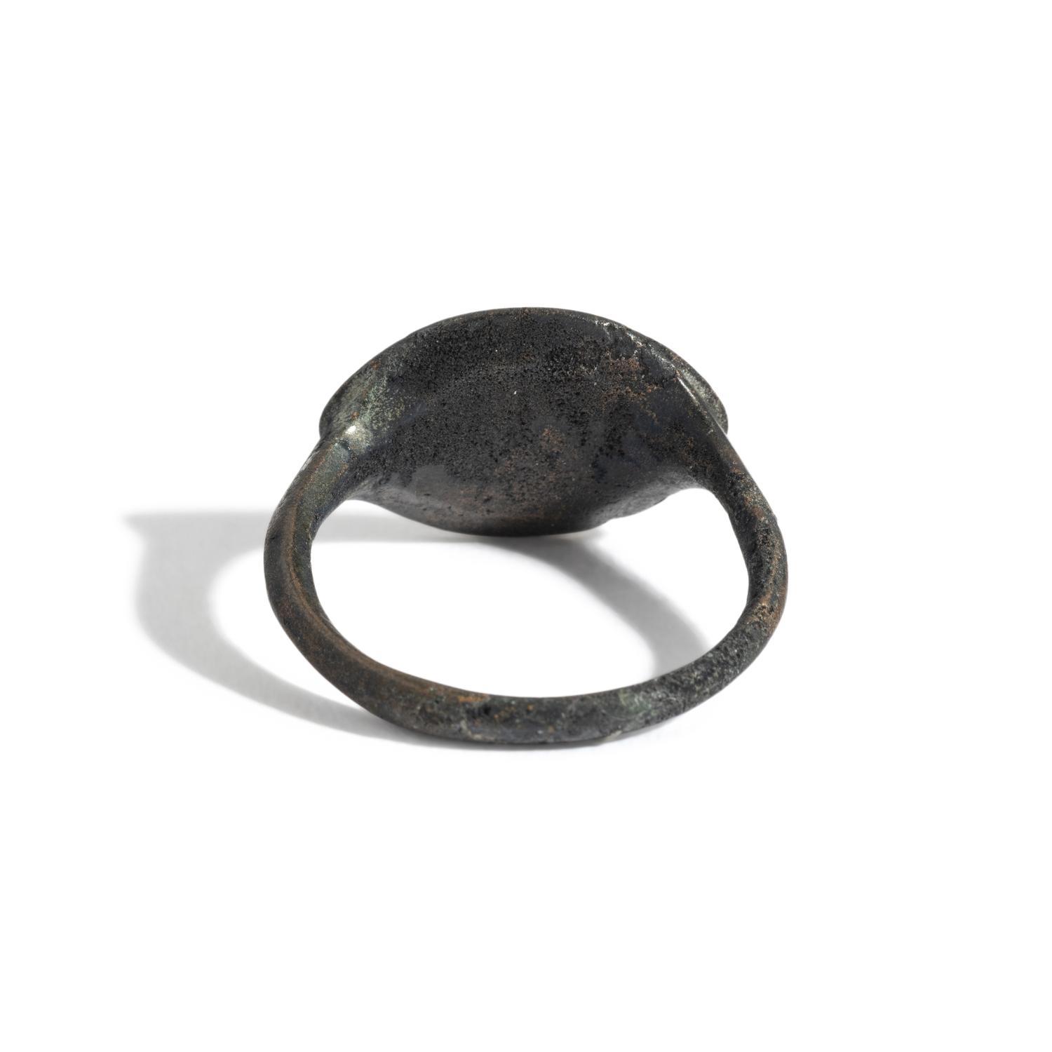 A Greek Bronze Finger Ring with a Nymph Sowing Seeds