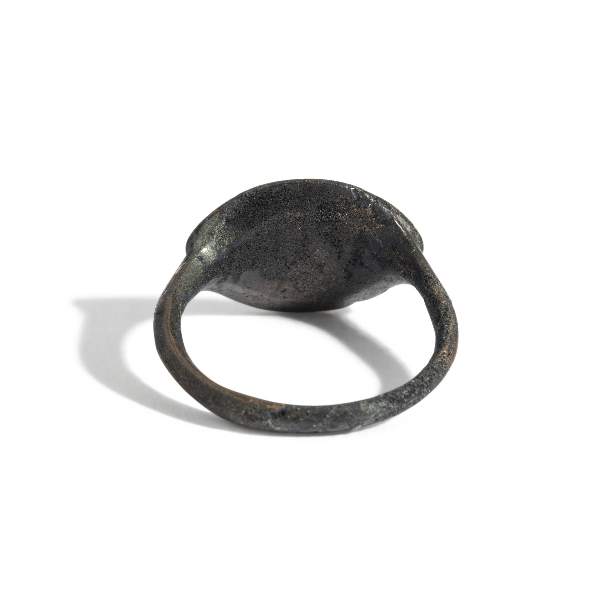 A Greek Bronze Finger Ring with a Nymph Sowing Seeds