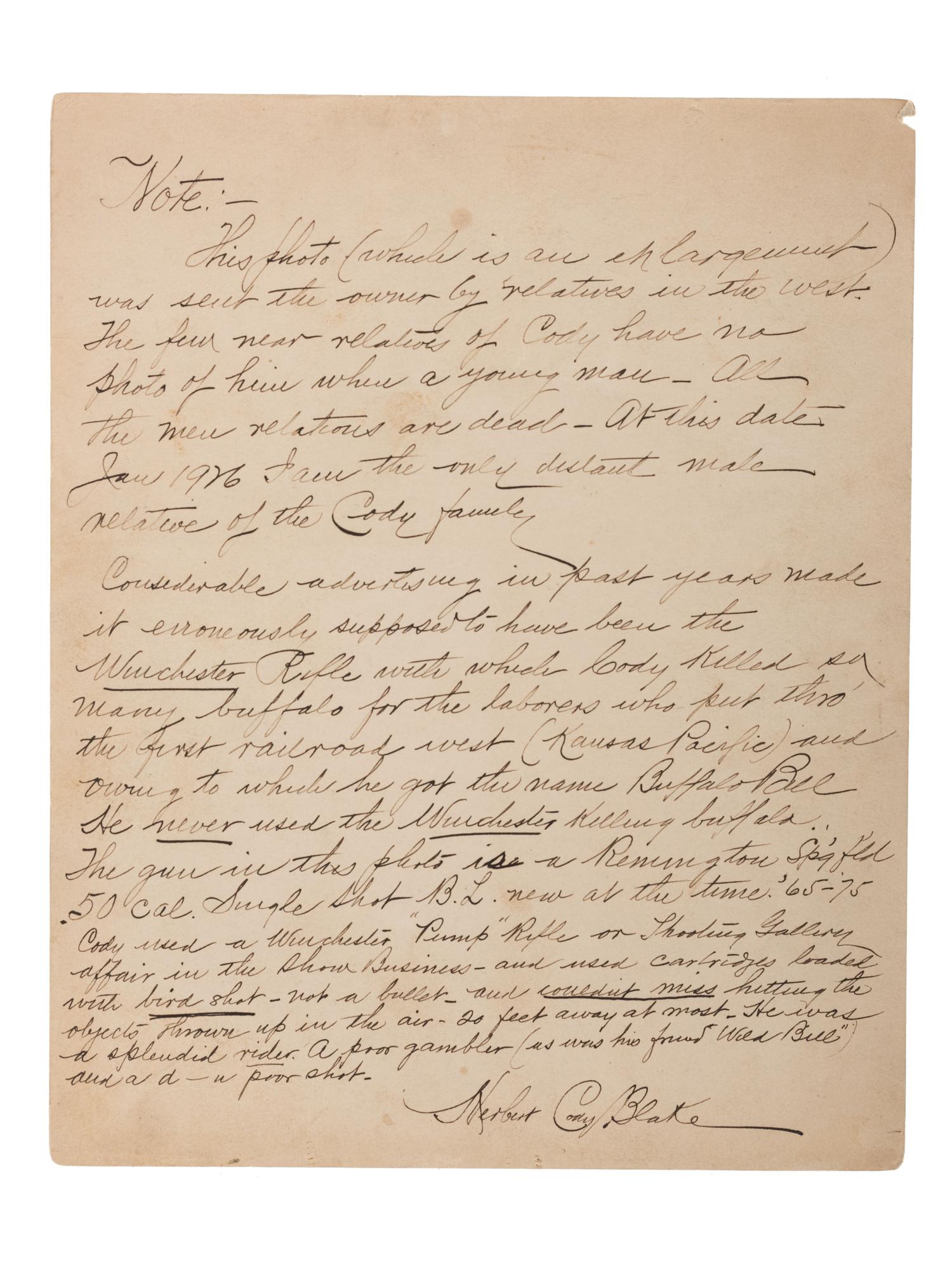 [WILD WEST SHOWS]. A group of 10 items, incl. Western periodicals and enlarged portrait of Buffalo Bill.