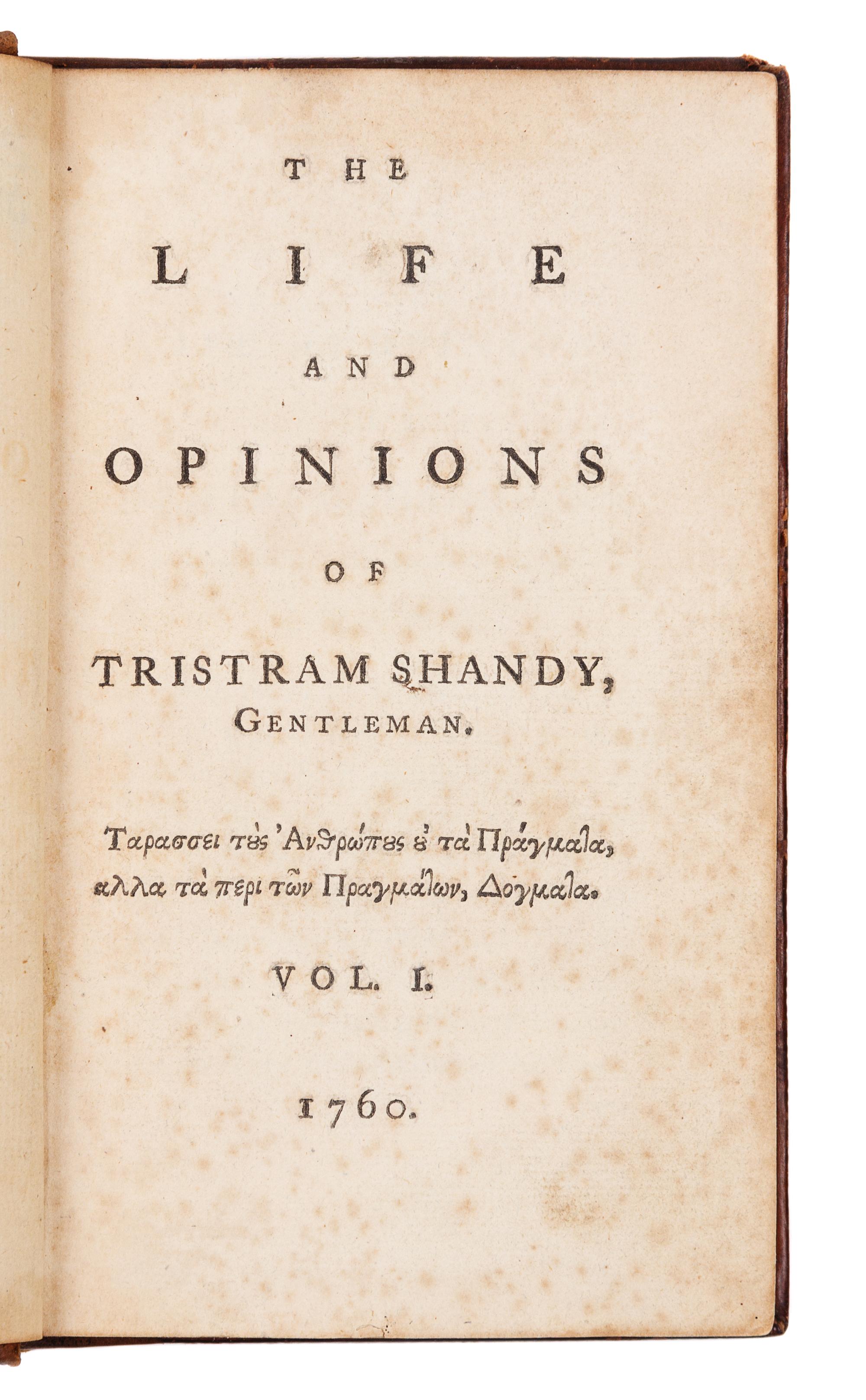 STERNE, Laurence (1713-1768). The Life and Opinions of Tristram Shandy. [York] and London, 1760-1767.