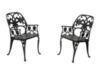 A Pair of Salterini Wrought Iron Armchairs