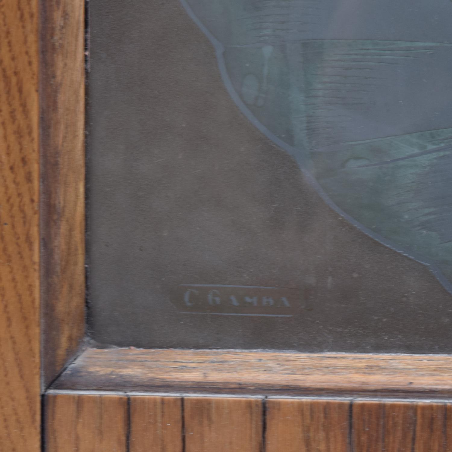 A Pair of Art Nouveau Etched Glass Doors 79" W x 2.25" D x 100.5" H — Argentina, Circa 1910