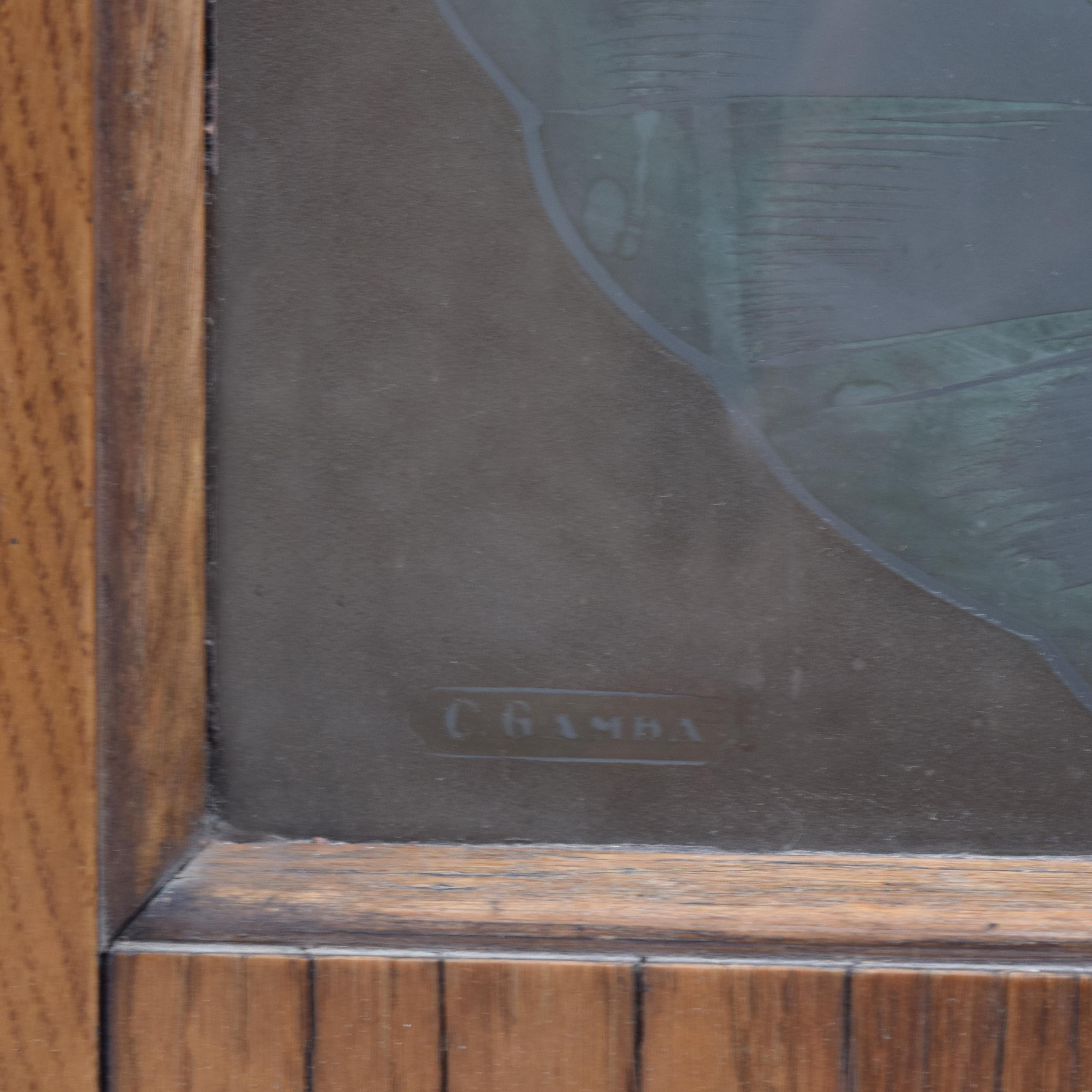 A Pair of Art Nouveau Etched Glass Doors 79" W x 2.25" D x 100.5" H — Argentina, Circa 1910