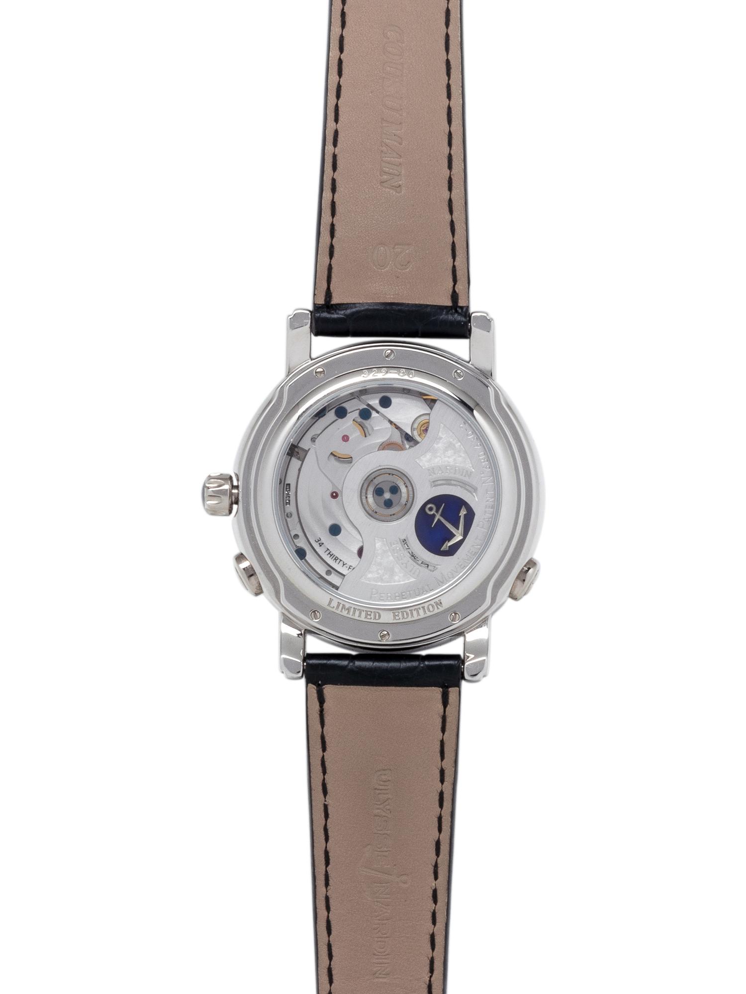 ULYSSE NARDIN, PLATINUM LIMITED EDITION REF. 329-80 DAY-DATE PERPETUAL CALENDAR GMT WRISTWATCH