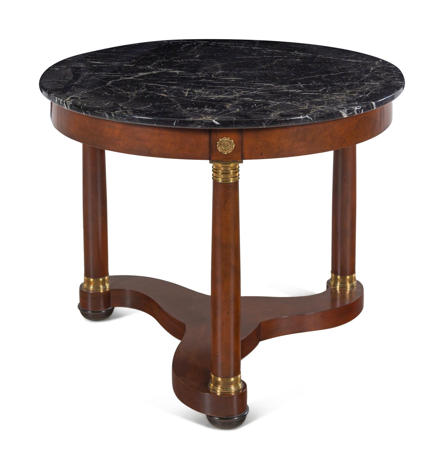 An Empire Style Mahogany Marble-Top Table
