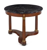 An Empire Style Mahogany Marble-Top Table