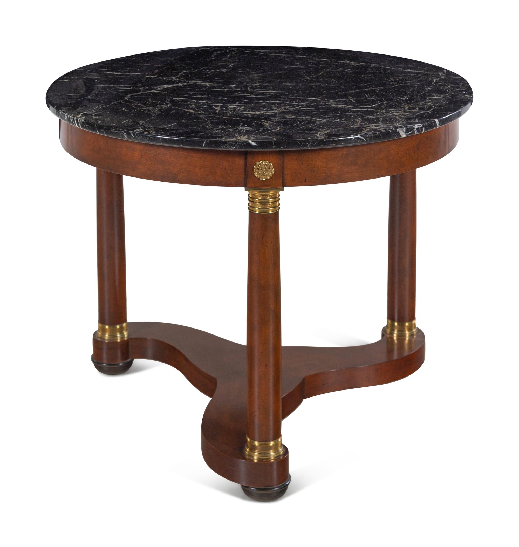 An Empire Style Mahogany Marble-Top Table