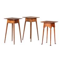 Three Federal Style Figured Maple and Cherrywood Plant Stands