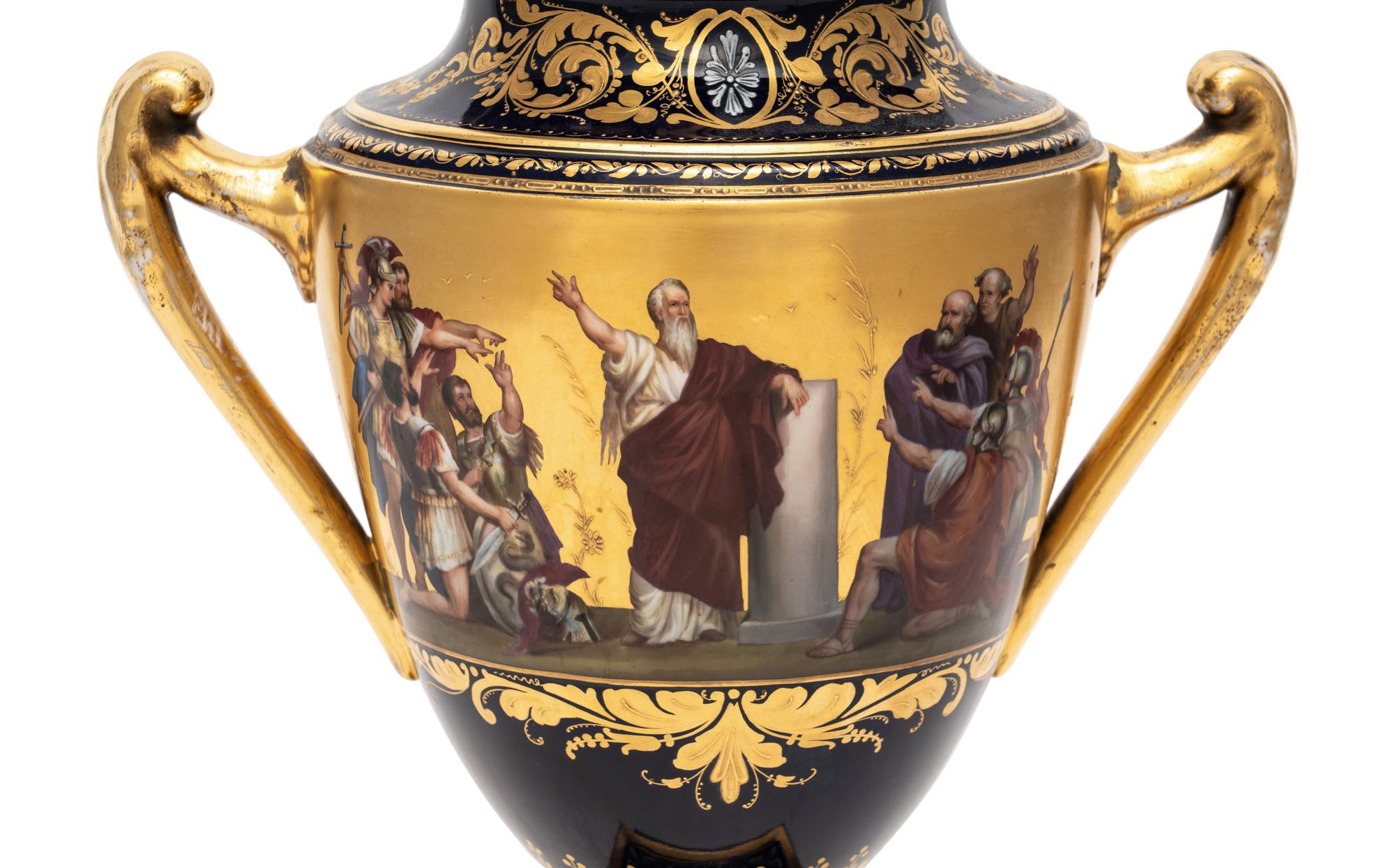 A Vienna Porcelain Urn and Stand