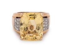 YELLOW SAPPHIRE AND DIAMOND RING