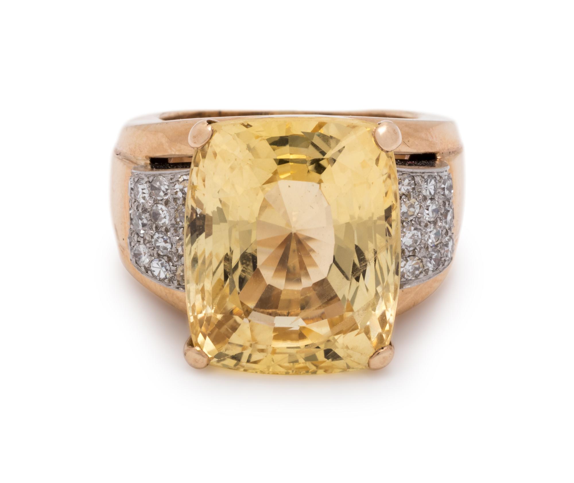 YELLOW SAPPHIRE AND DIAMOND RING