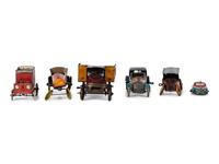 Six Tin Lithograph Toy Vehicles