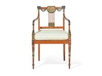 An Edwardian Painted Armchair