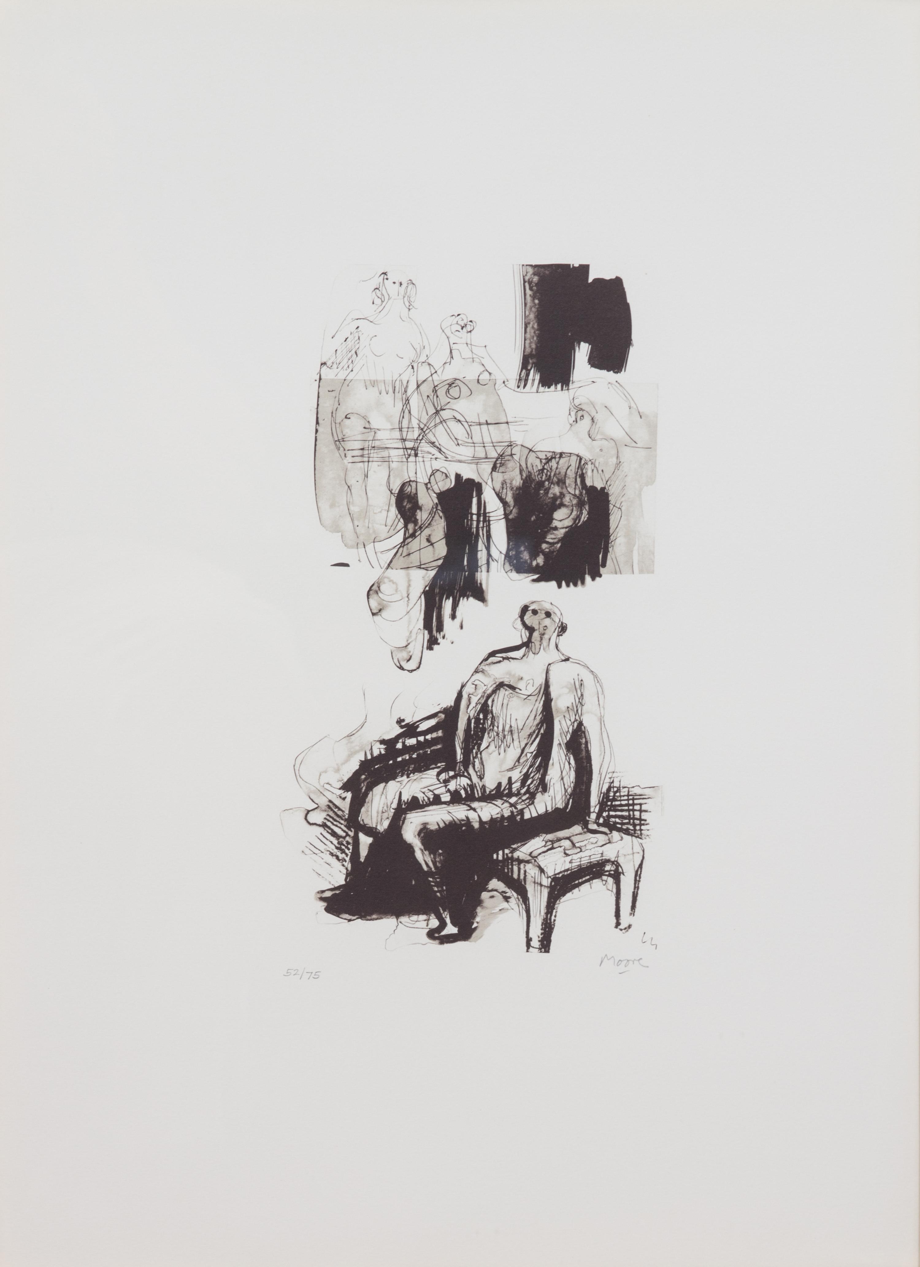Woman Seated on Fireside Stool , 1973-4