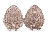 A Pair of Continental Silver Two-Light Sconces