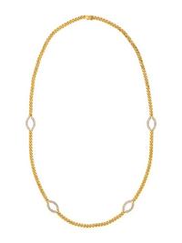 CHIMENTO, BICOLOR GOLD AND DIAMOND LONGCHAIN NECKLACE
