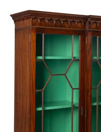 A George III Style Mahogany Breakfront Bookcase