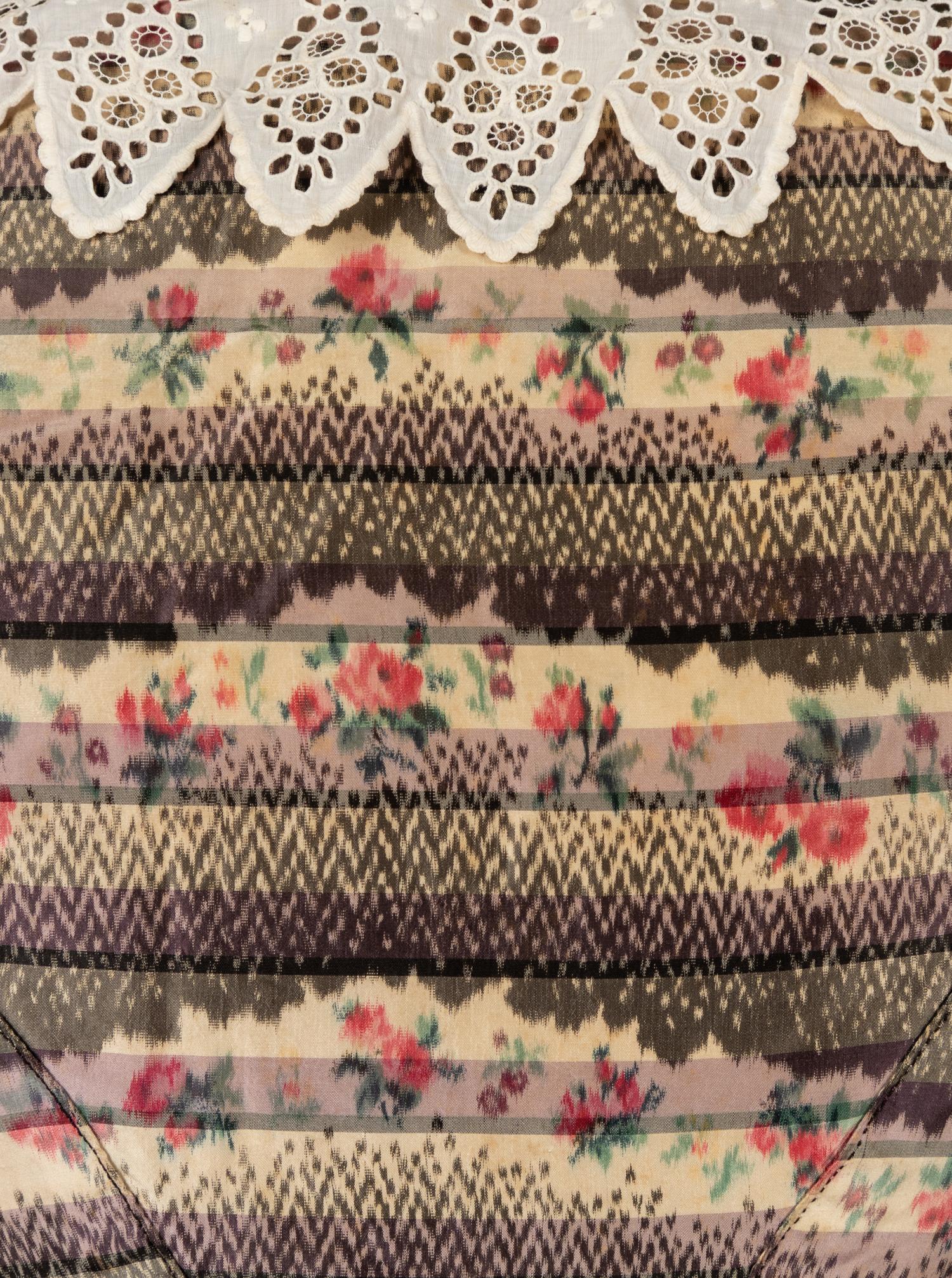 Silk Ikat Print Dress, 1850s