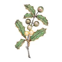 EVELYN CLOTHIER, MULTIGEM HOLLY BROOCH