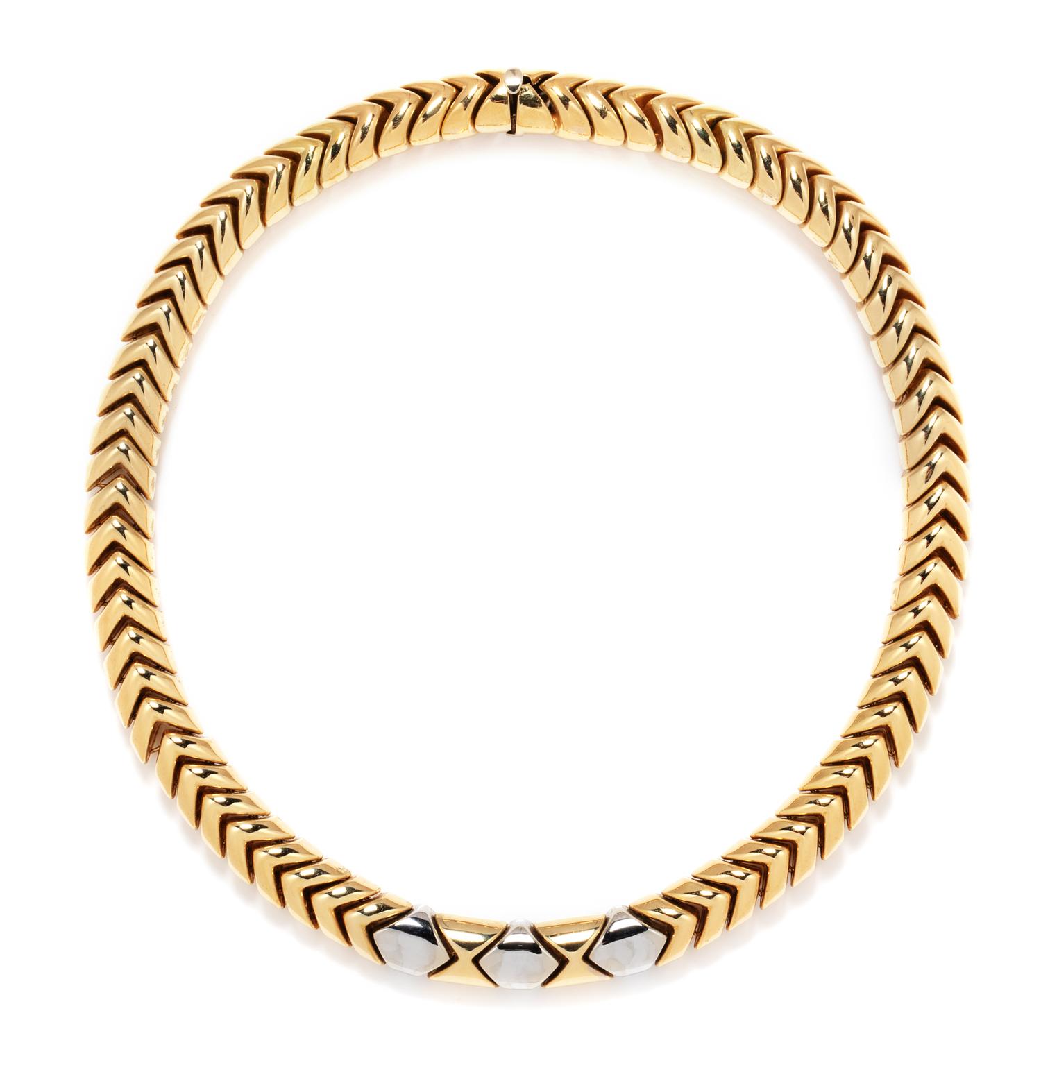 An 18 Karat Bicolor Gold Necklace, Moda Italia, 68.20 dwts.
