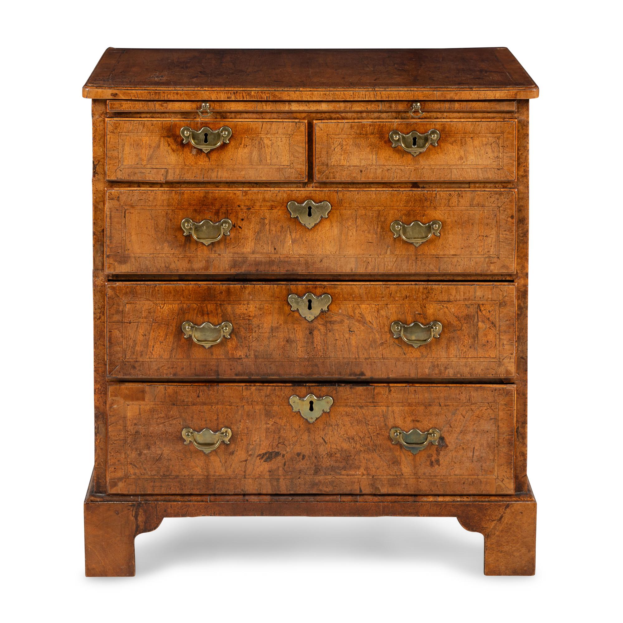 A George II Walnut Chest of Drawers