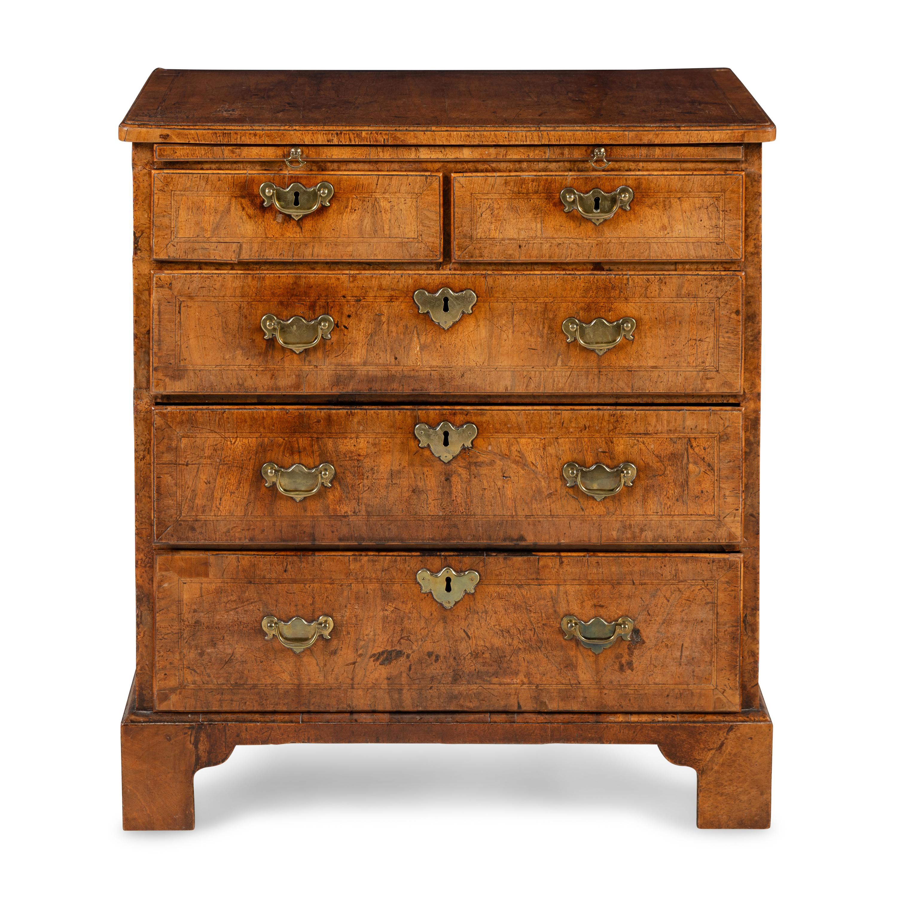 A George II Walnut Chest of Drawers