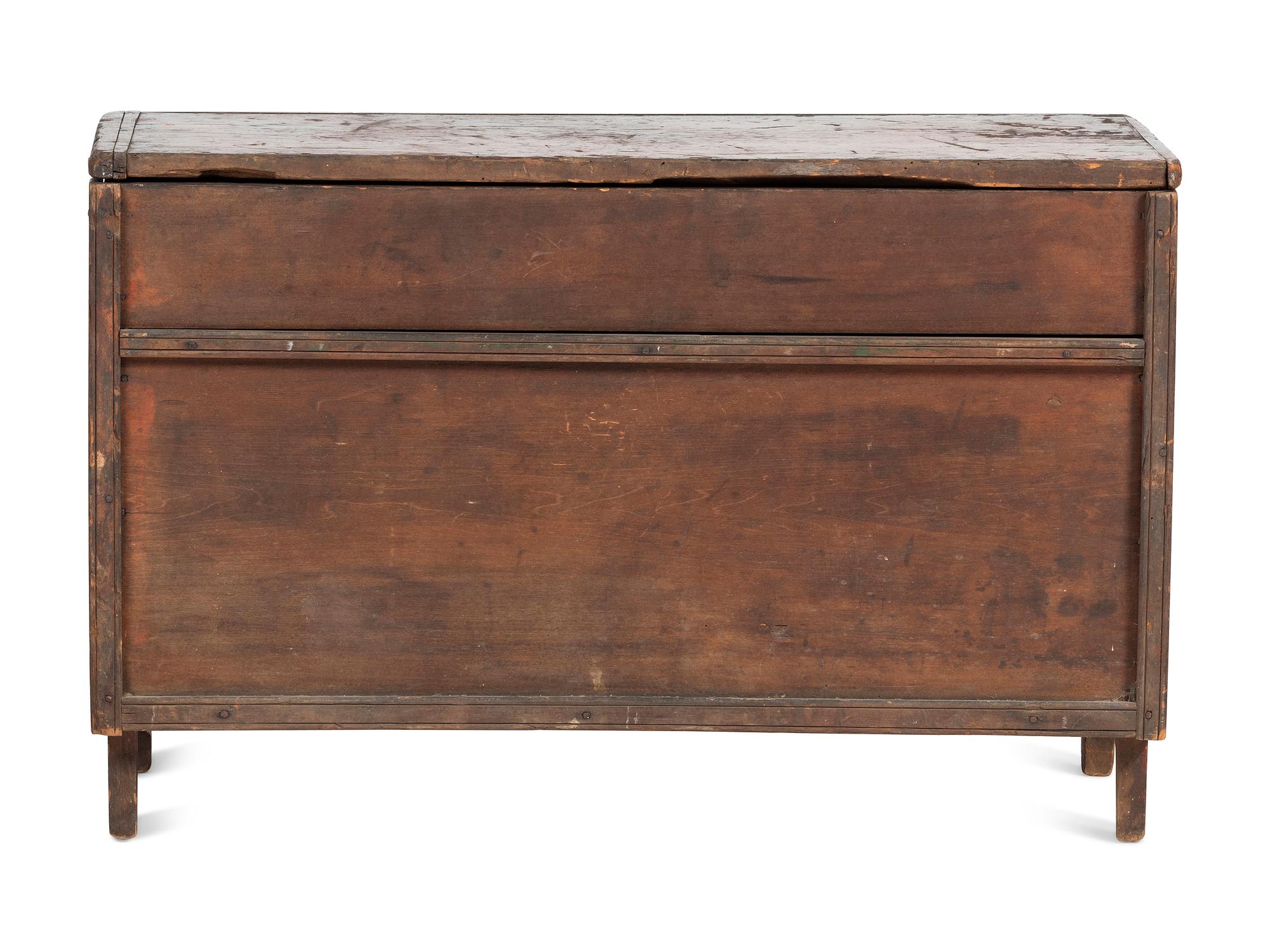 An African American Painted Cherrywood Blanket Chest