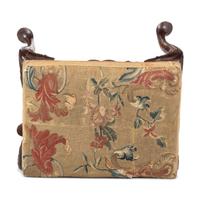A George III Walnut Upholstered Foot Stool