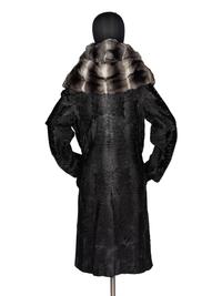 J. Mendel Broadtail Fur Coat With Chinchilla Trim