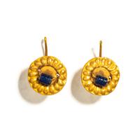 A Pair of Late Roman Gold and Blue Glass Earrings