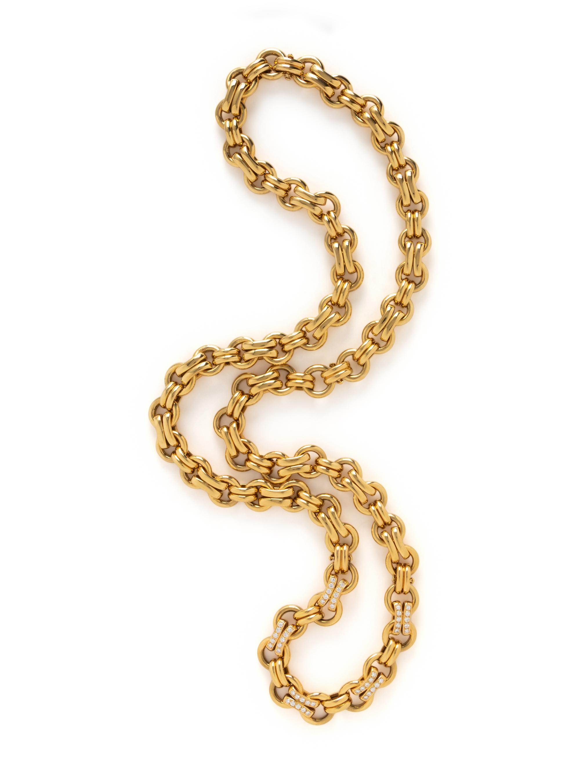 YELLOW GOLD AND DIAMOND CONVERTIBLE NECKLACE AND BRACELET SET