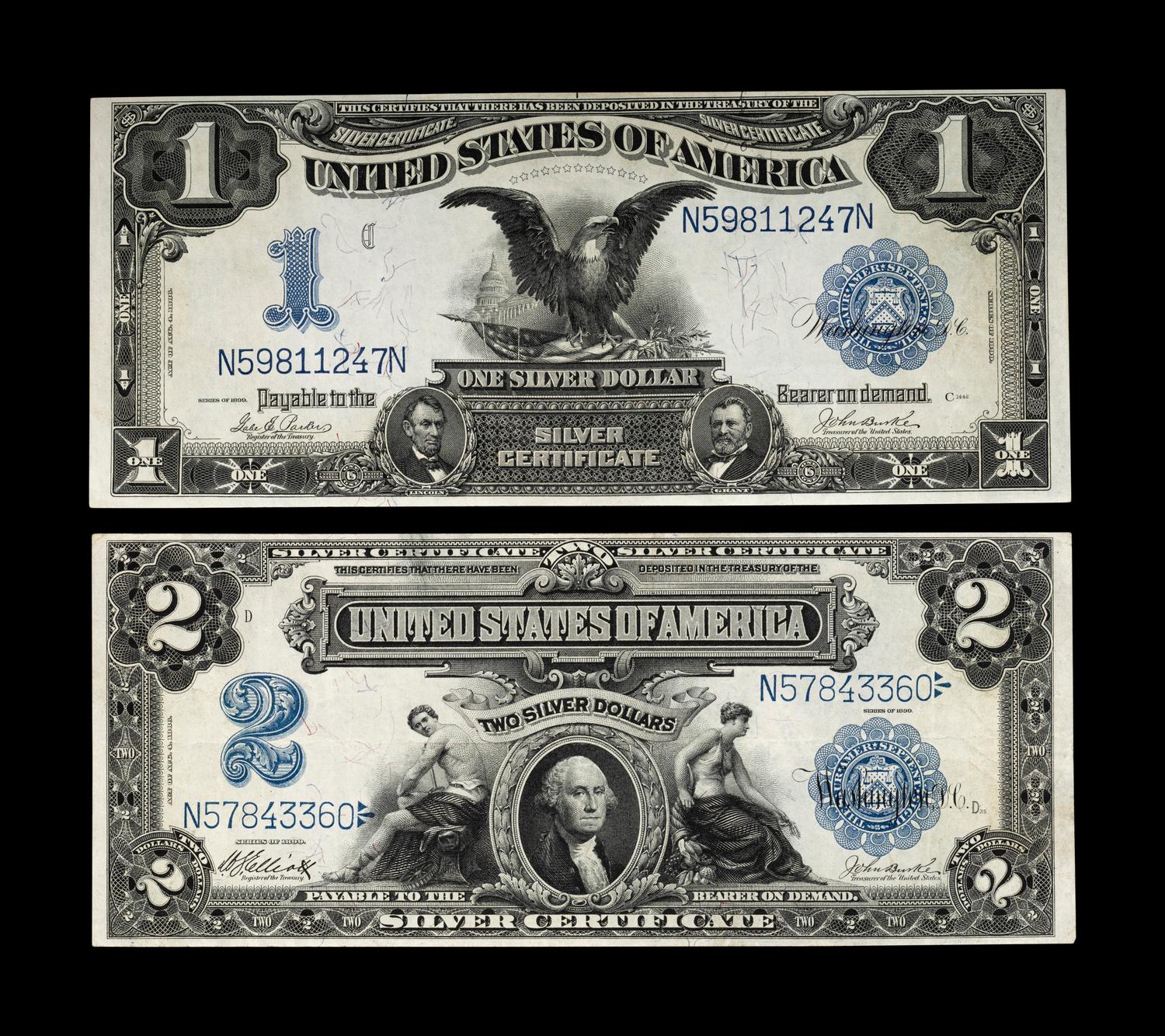 Two Series 1899 Silver Certificates
