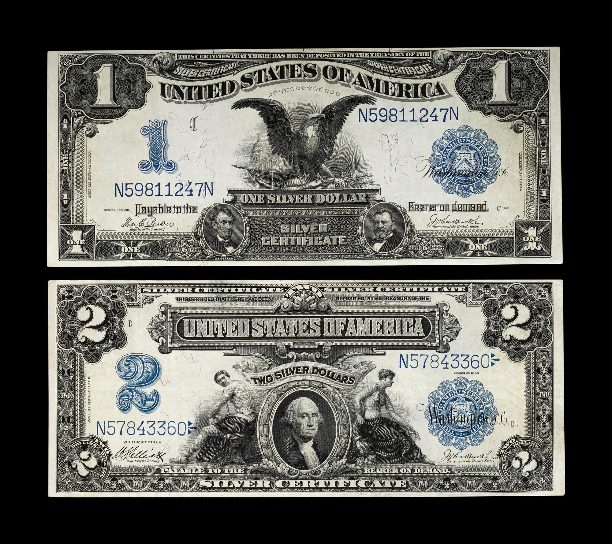 Two Series 1899 Silver Certificates