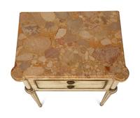 A Louis XVI Style Painted Marble-Top Side Table