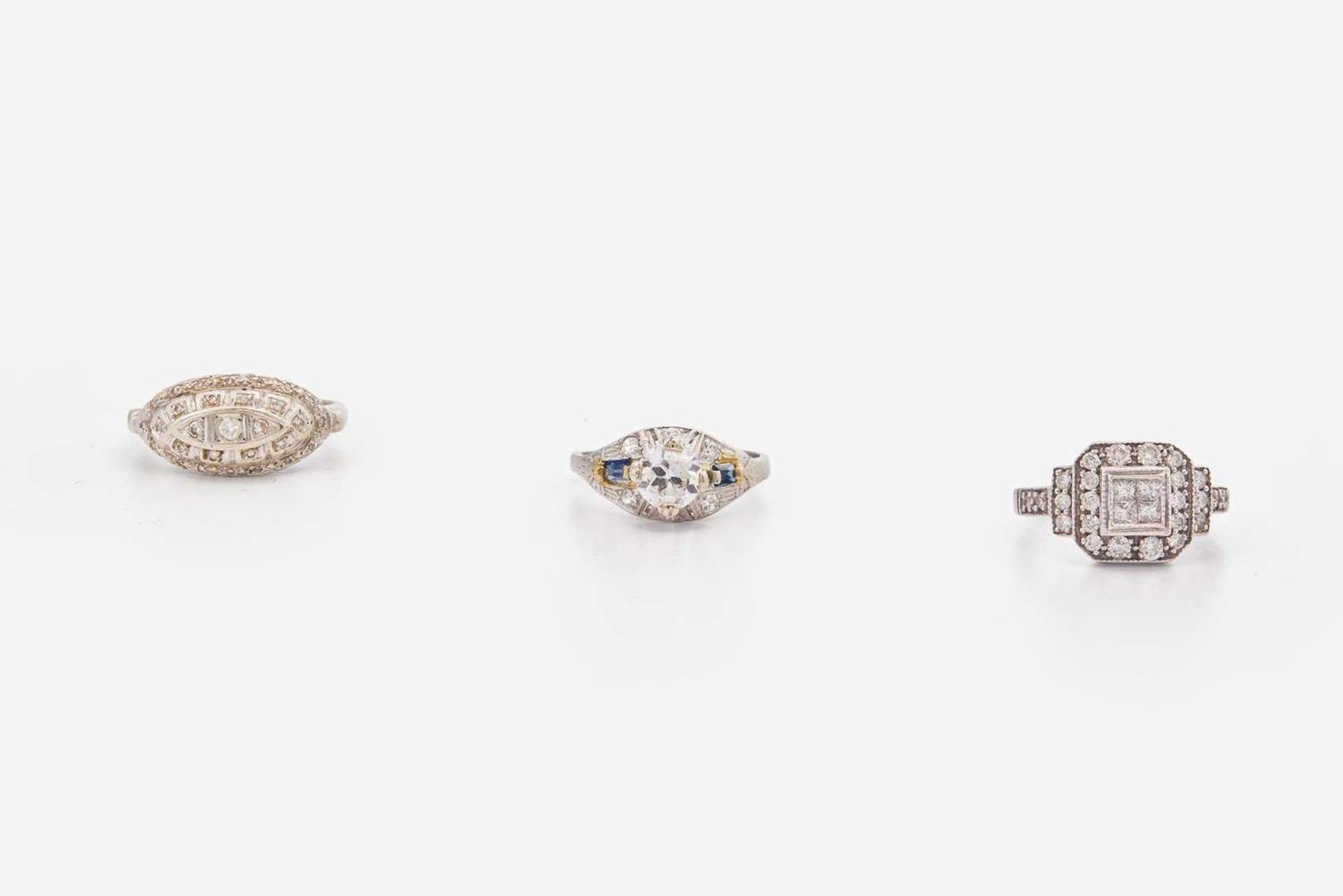 A Group of Ladies Diamond Rings