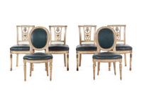 An Assembled Set of Six Louis XV Style Dining Chairs