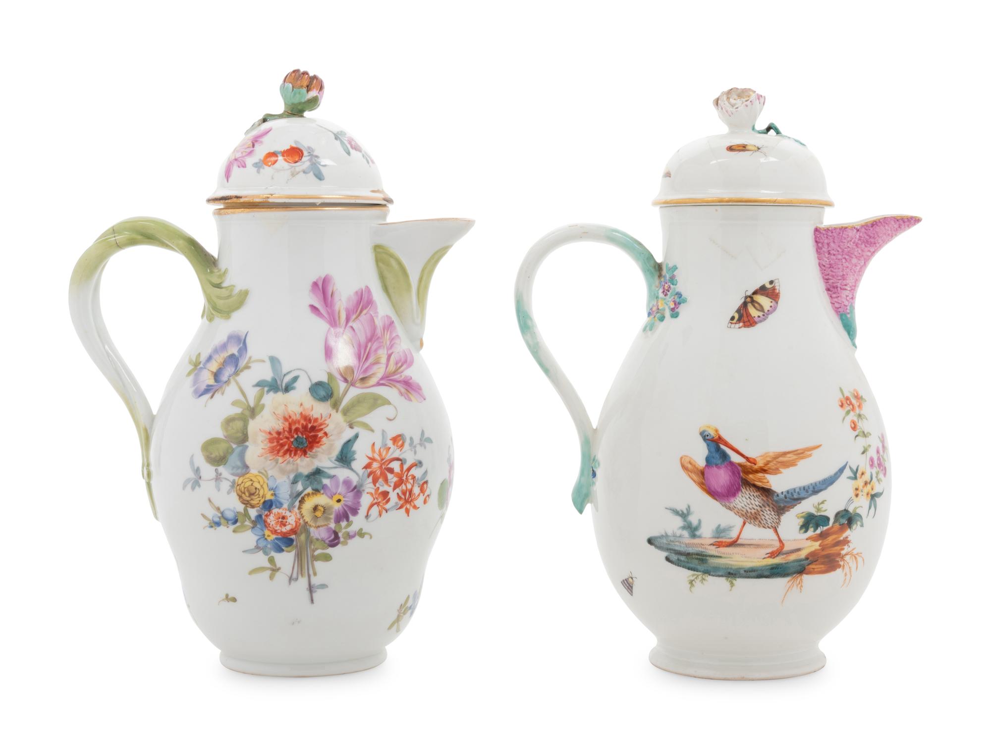Two Continental Porcelain Coffee Pots