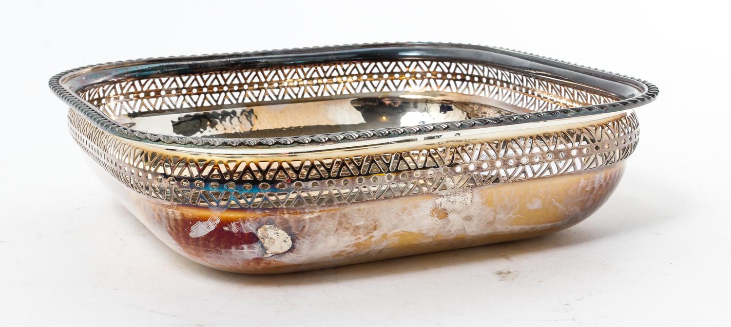 An Italian Silver Bowl, 20th century, of square form, together with a fitted box.
